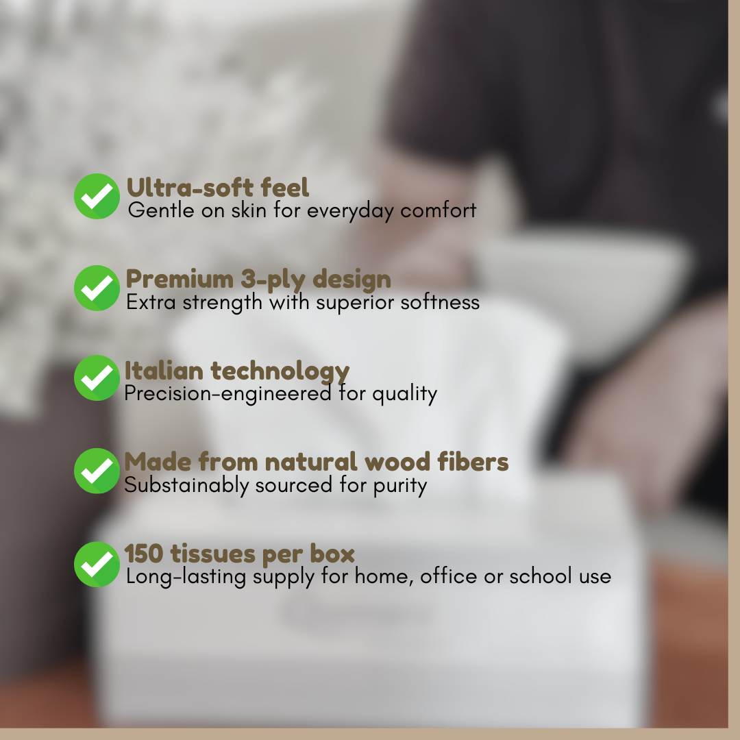 Queenex Ultra Soft Facial Tissues, 150 Tissues per Box, 3-Ply (5-Pack)